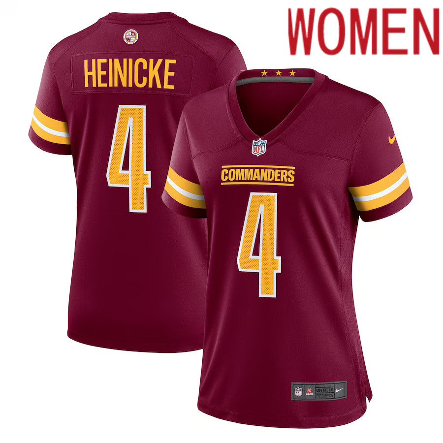 Women Washington Commanders #4 Taylor Heinicke Nike Burgundy Player Game NFL Jersey->women nfl jersey->Women Jersey
